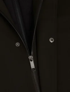 Lange Jacke mit Stehkragen und Futter
