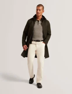 Lange Jacke mit Stehkragen und Futter