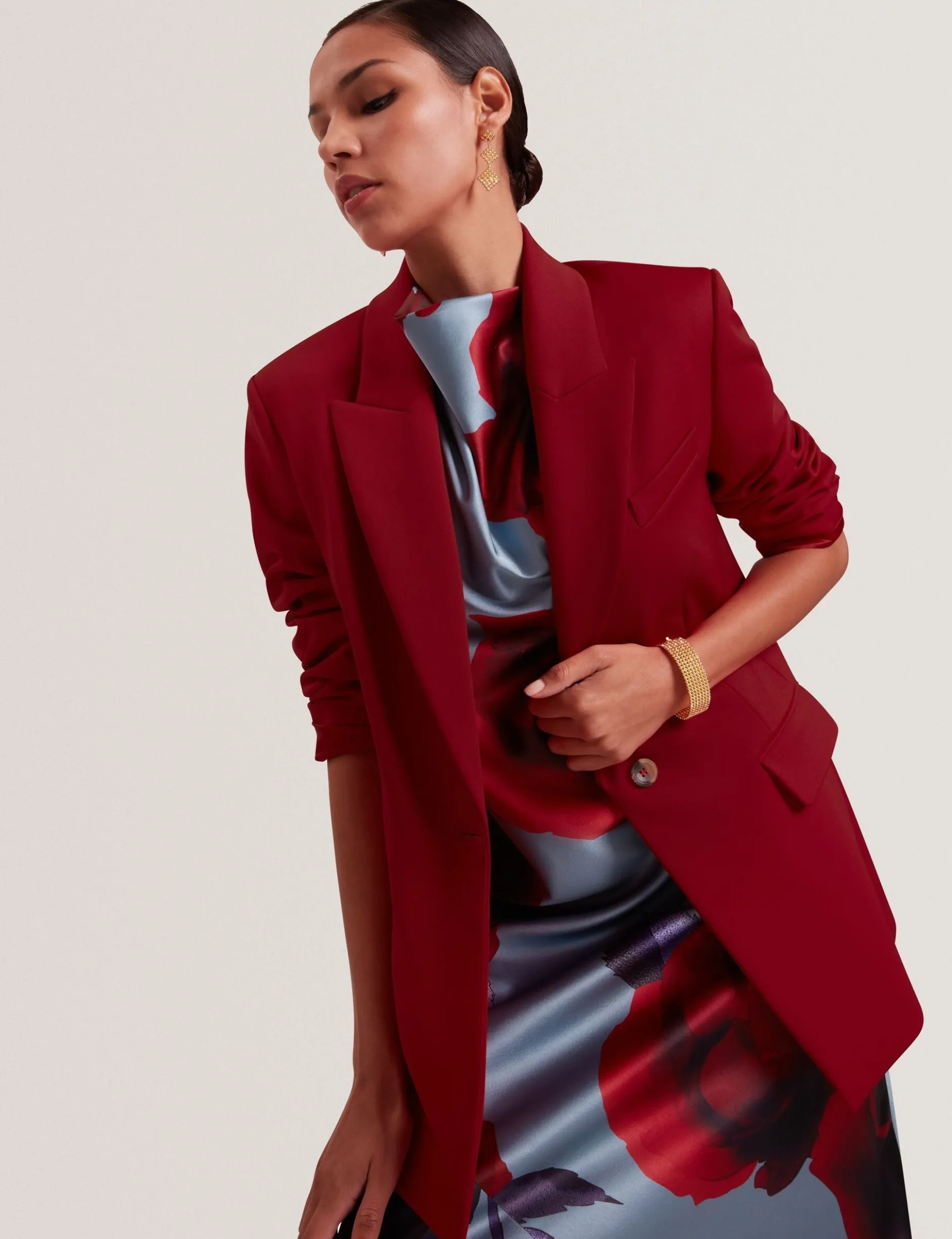 Lässiger, taillierter Blazer aus Wollmischung
