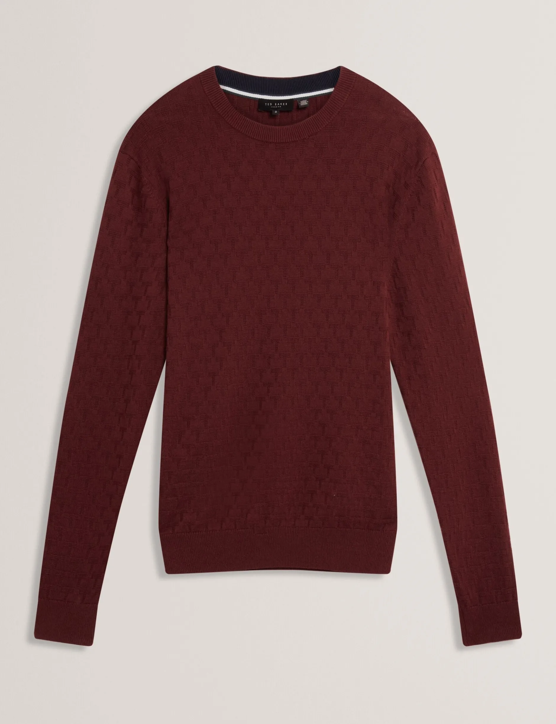 Marken-Pullover mit Rundhalsausschnitt und Struktur