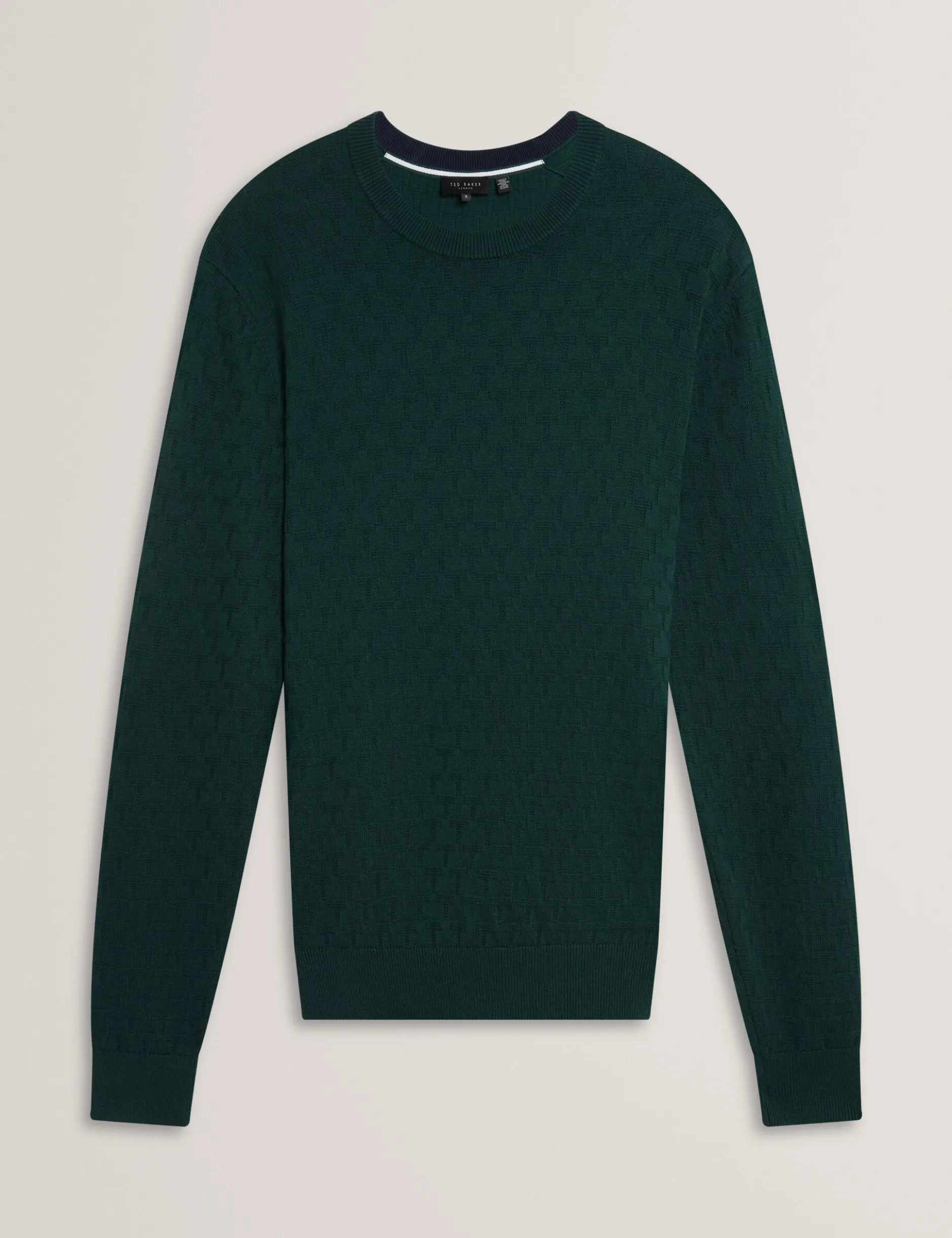 Marken-Pullover mit Rundhalsausschnitt und Struktur