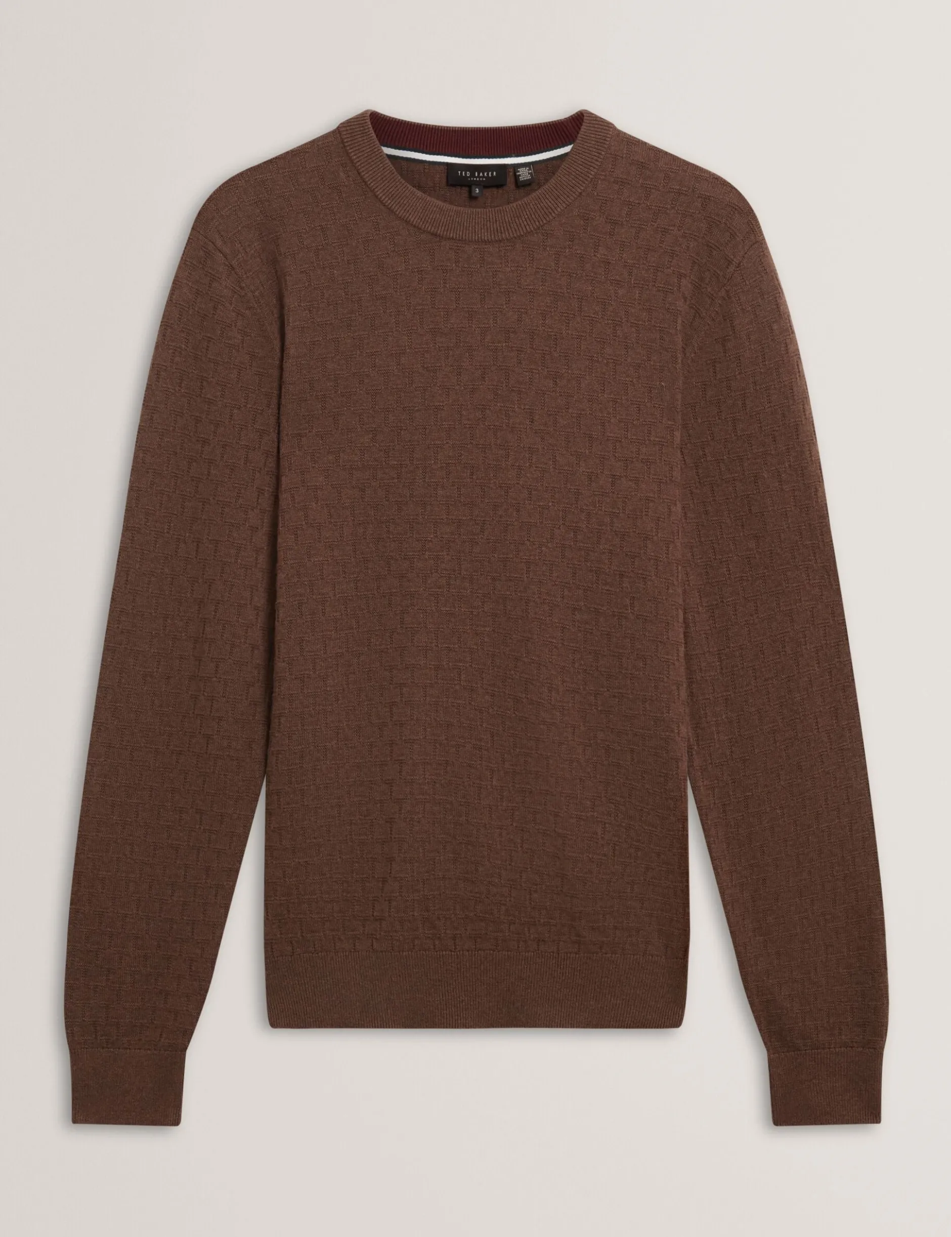 Marken-Pullover mit Rundhalsausschnitt und Struktur