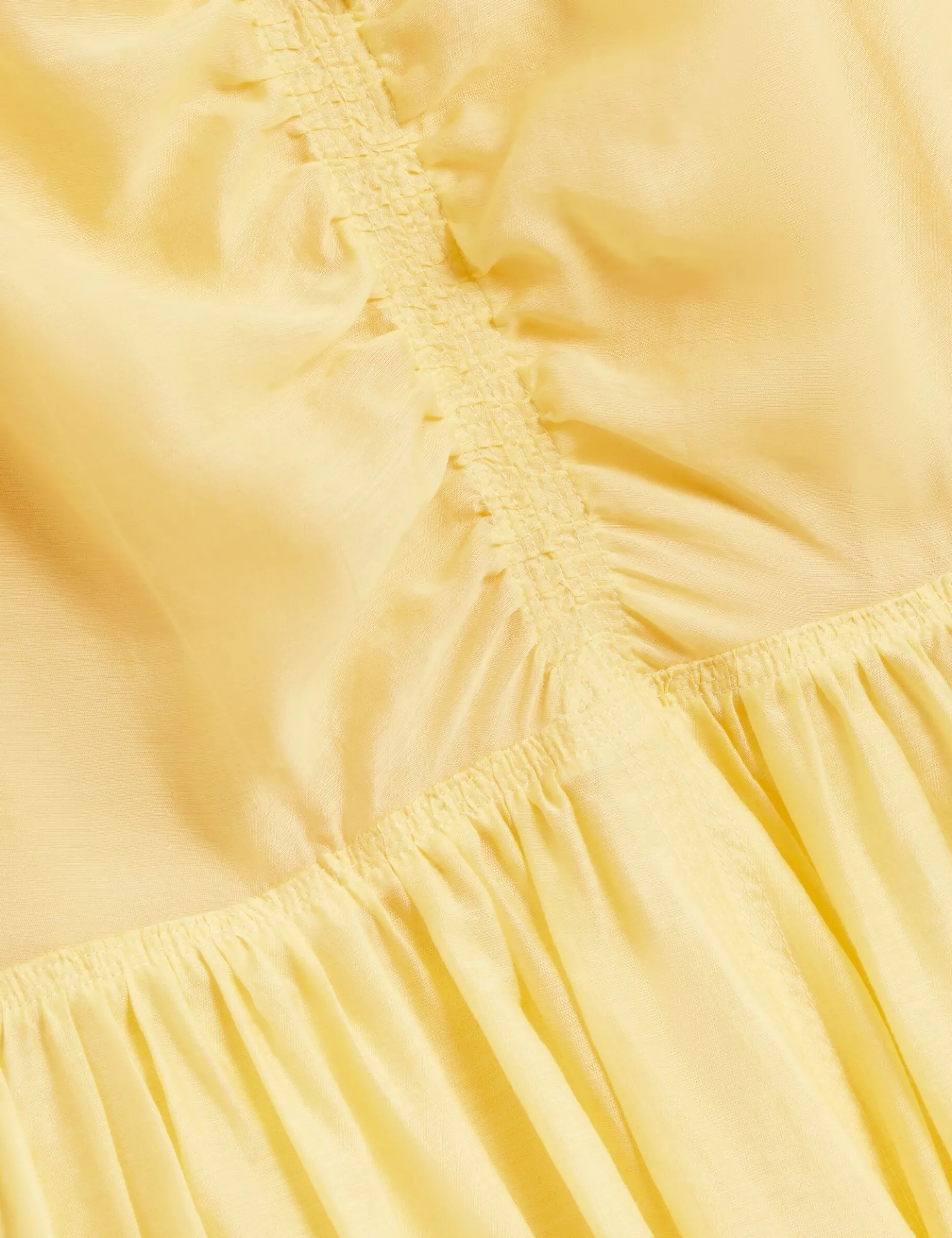 Midikleid aus Webstoff mit Puffärmeln und V-Ausschnitt