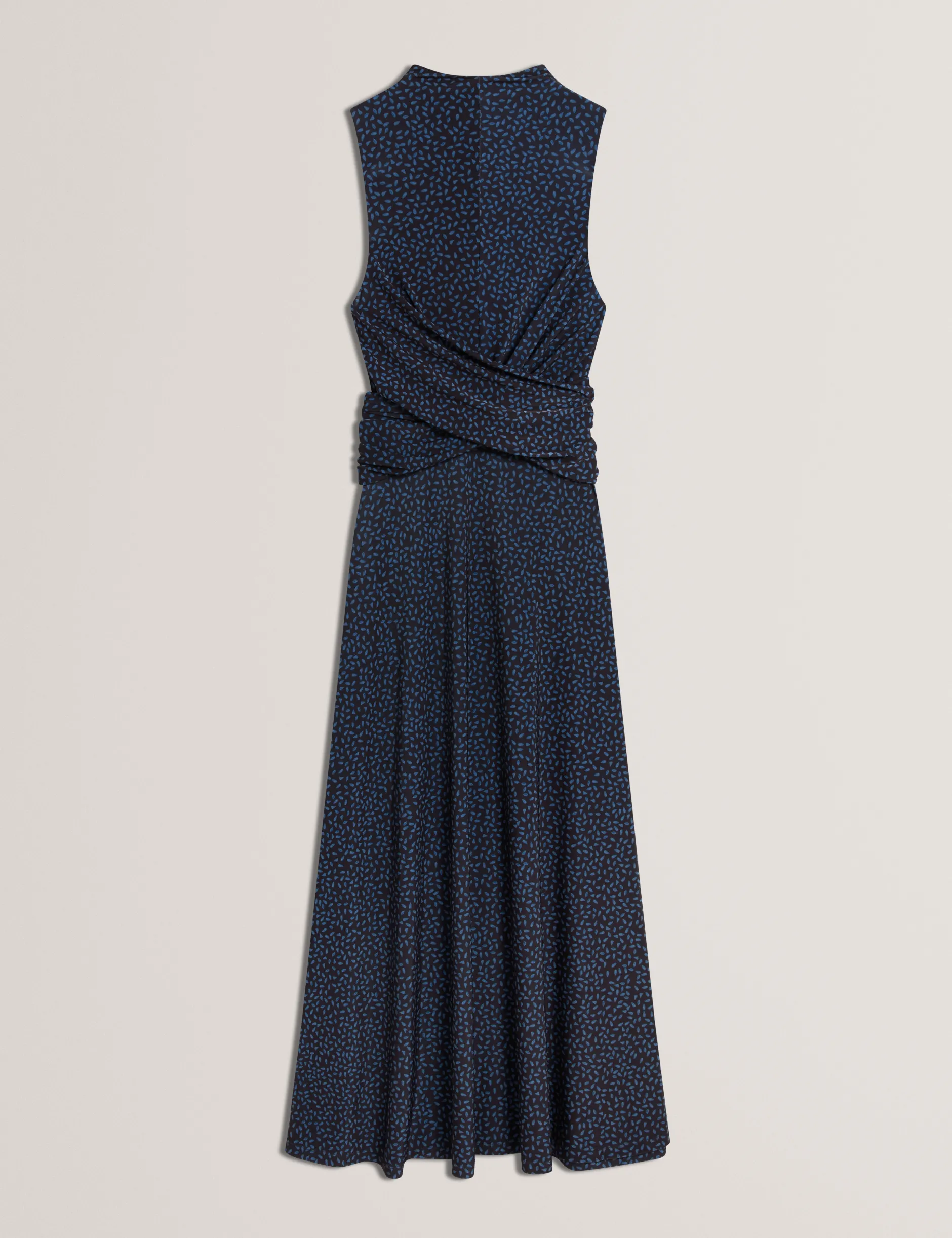 Midikleid mit gemustertem Minirock und Stehkragen, A-Linie,