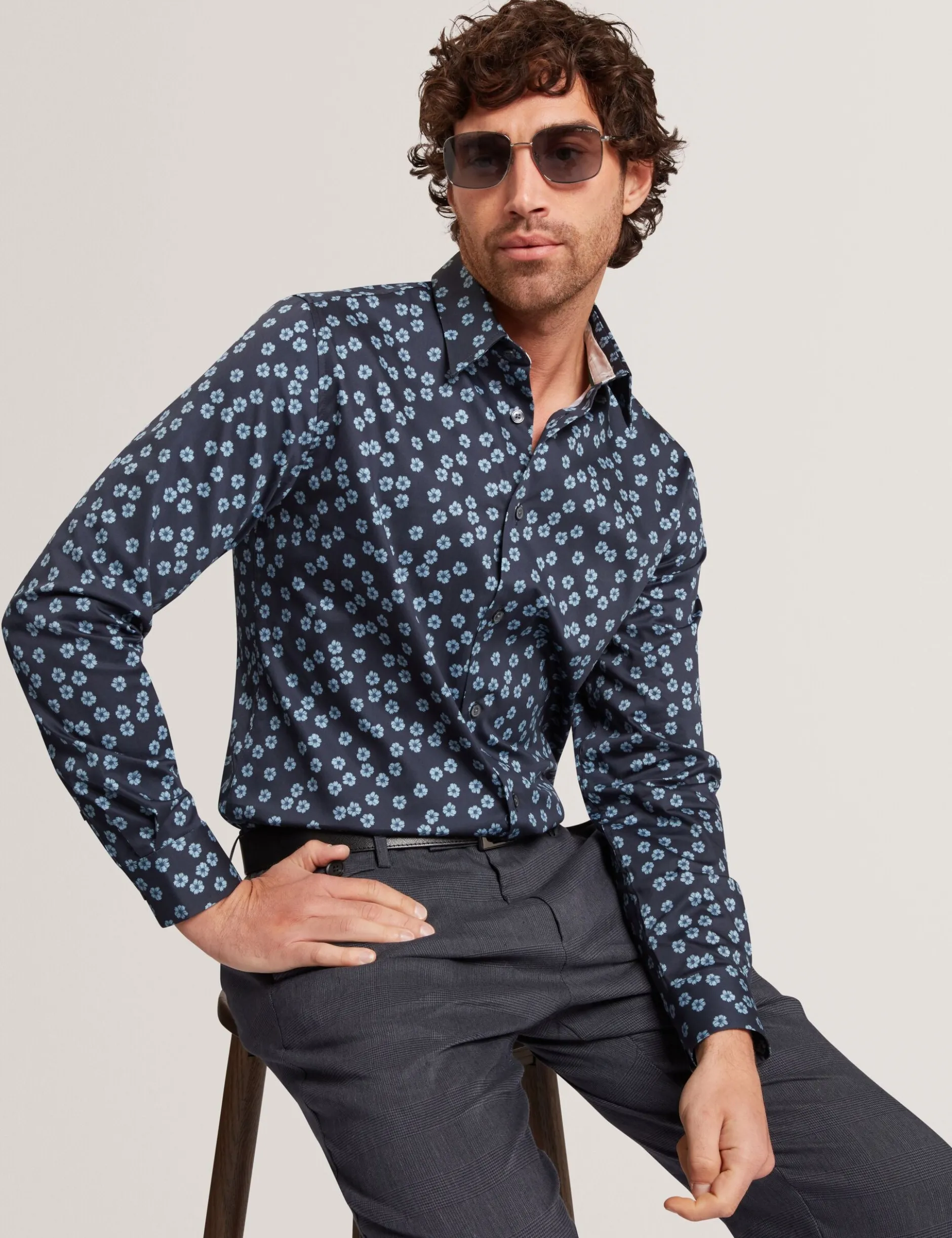Mini Floral Stretch Cotton Regular Shirt