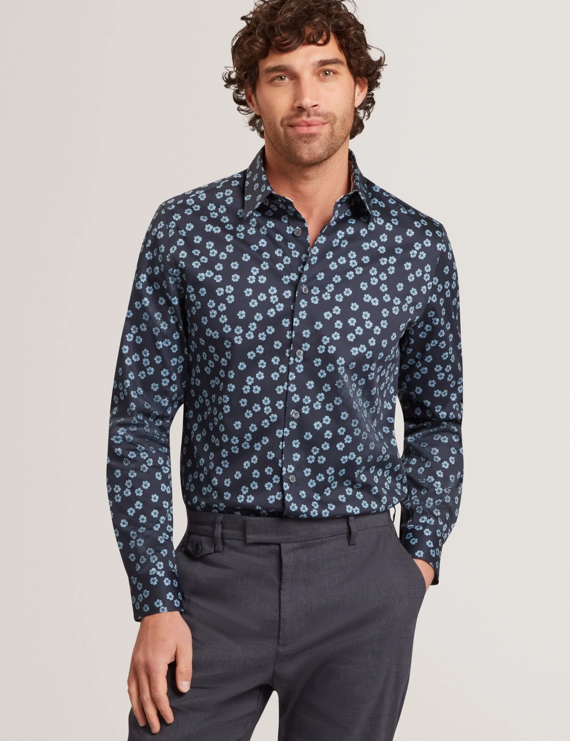 Mini Floral Stretch Cotton Regular Shirt
