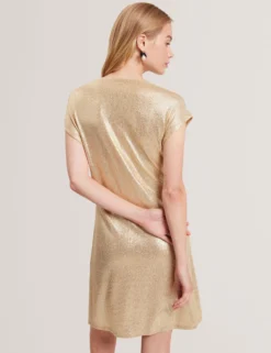 Minikleid aus Jersey mit Metallic-Webmuster