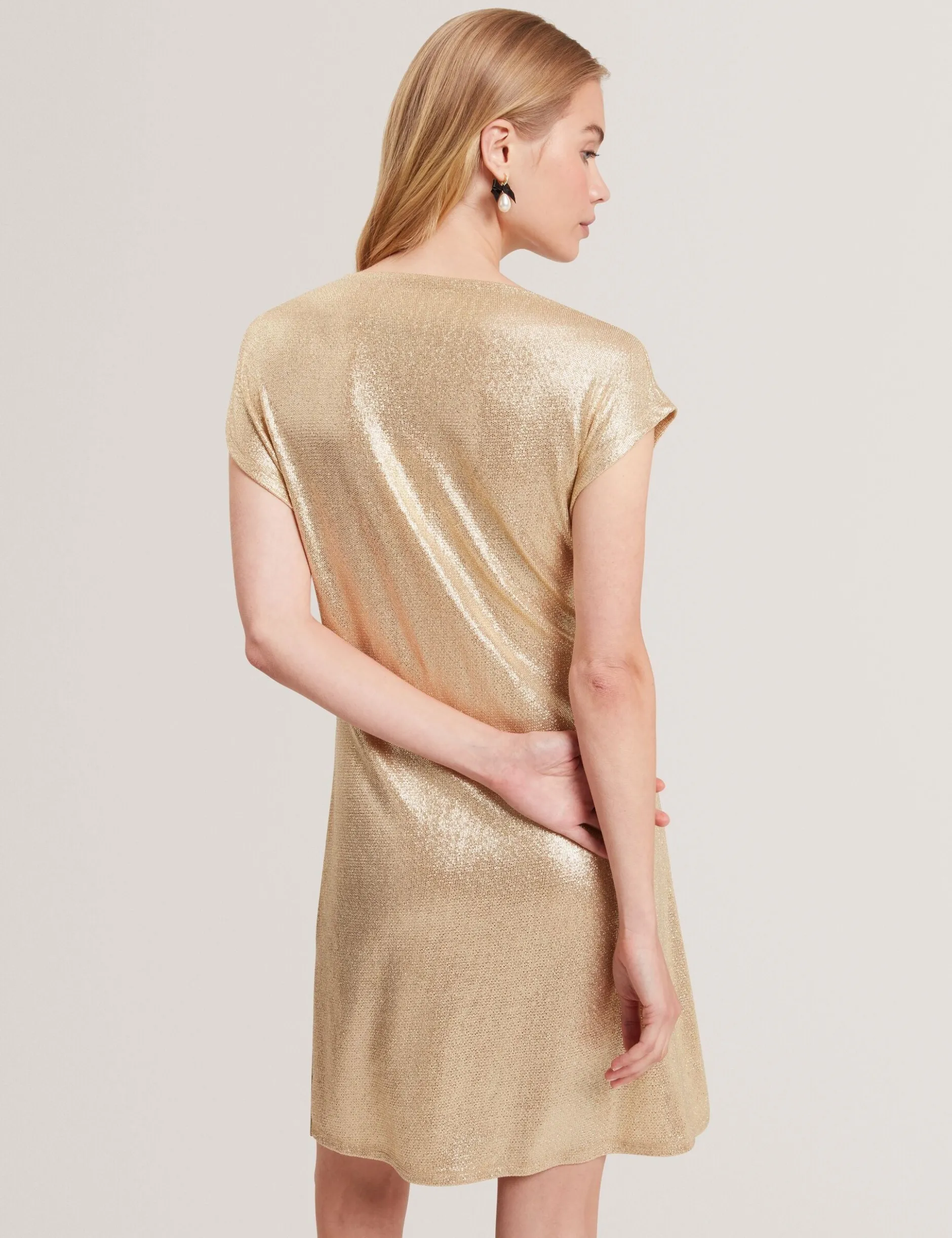 Minikleid aus Jersey mit Metallic-Webmuster