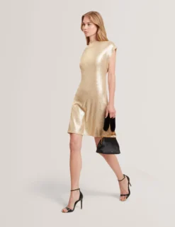 Minikleid aus Jersey mit Metallic-Webmuster