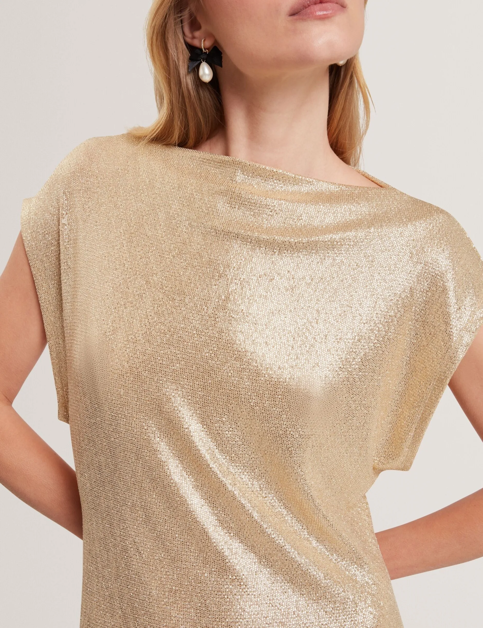 Minikleid aus Jersey mit Metallic-Webmuster