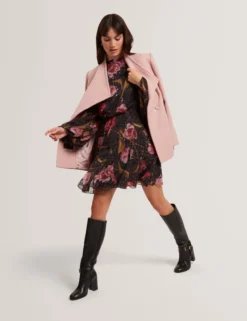 Minikleid mit Blumenmuster und Ballonärmeln