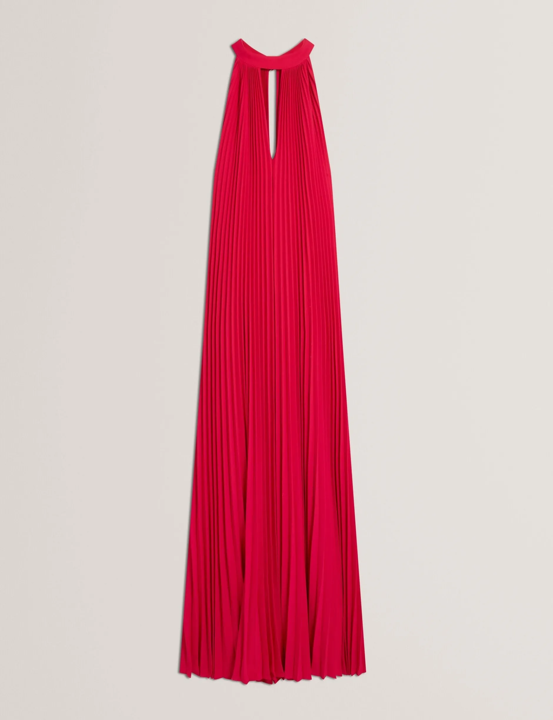 Neckholder-Maxikleid mit Falten und fließender Passform