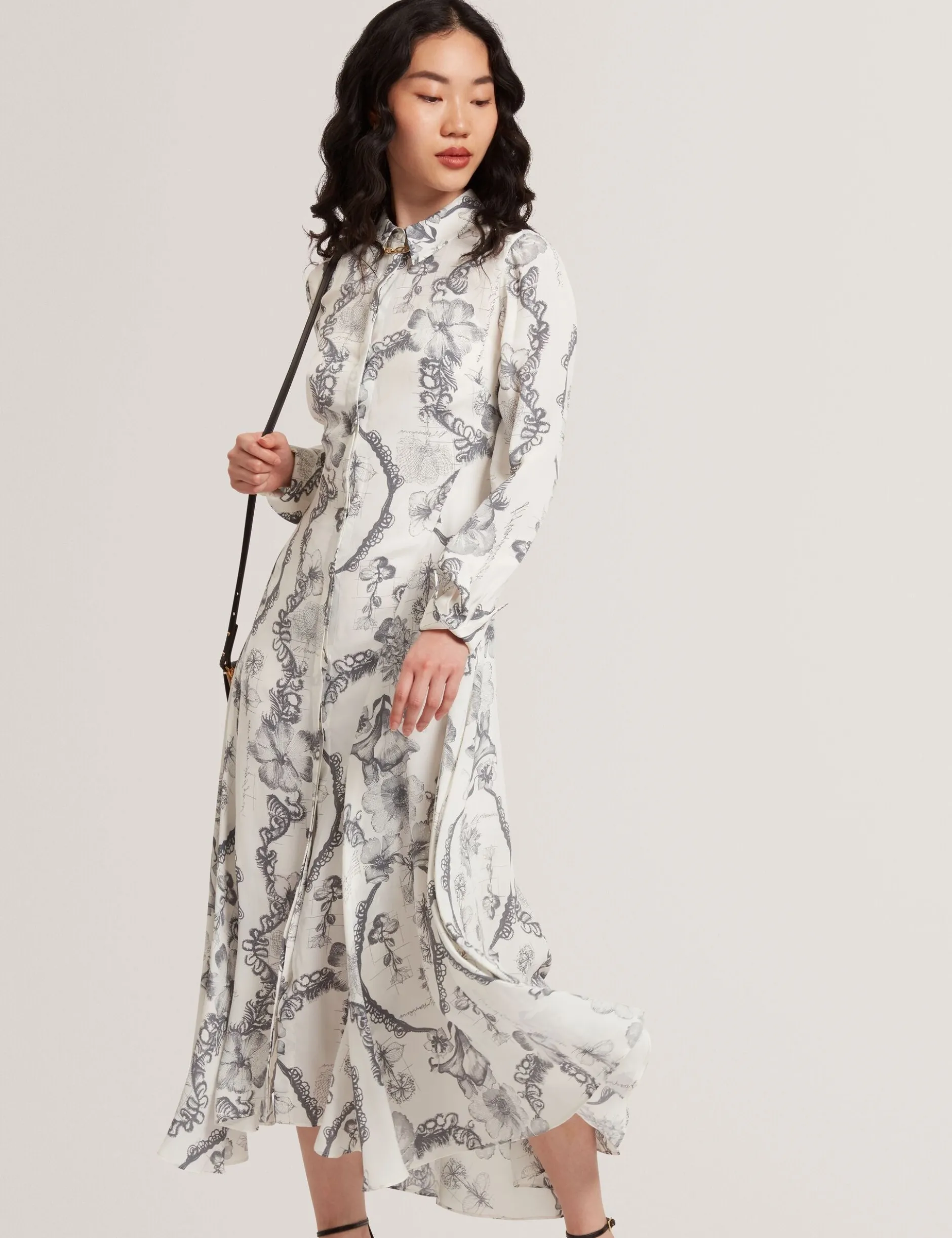 Nottingham Midi-Hemdkleid mit Spitzenprint