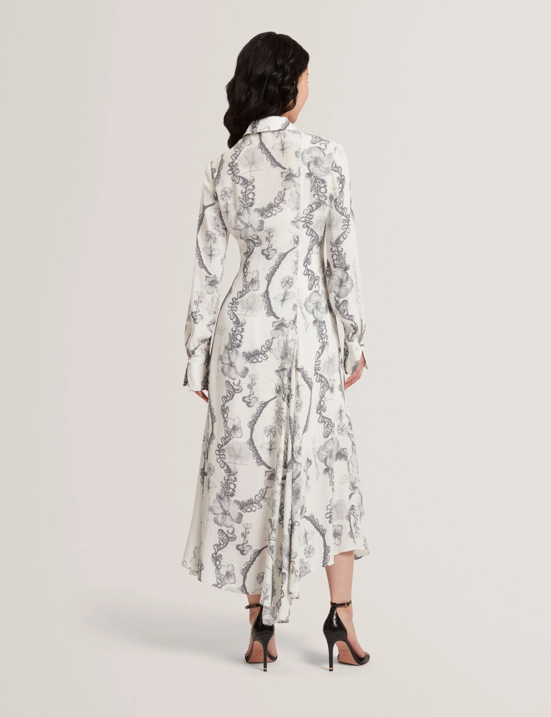 Nottingham Midi-Hemdkleid mit Spitzenprint