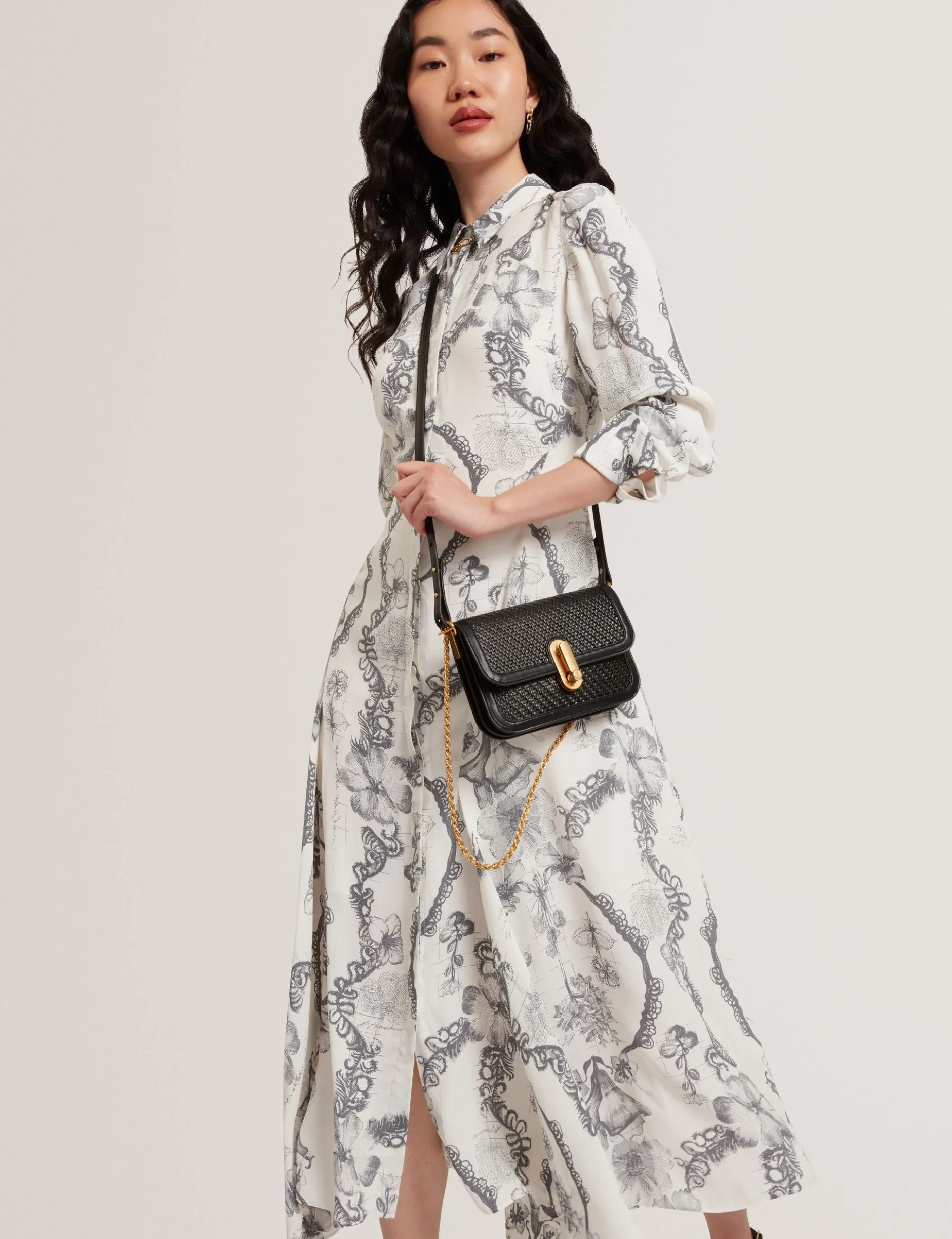 Nottingham Midi-Hemdkleid mit Spitzenprint