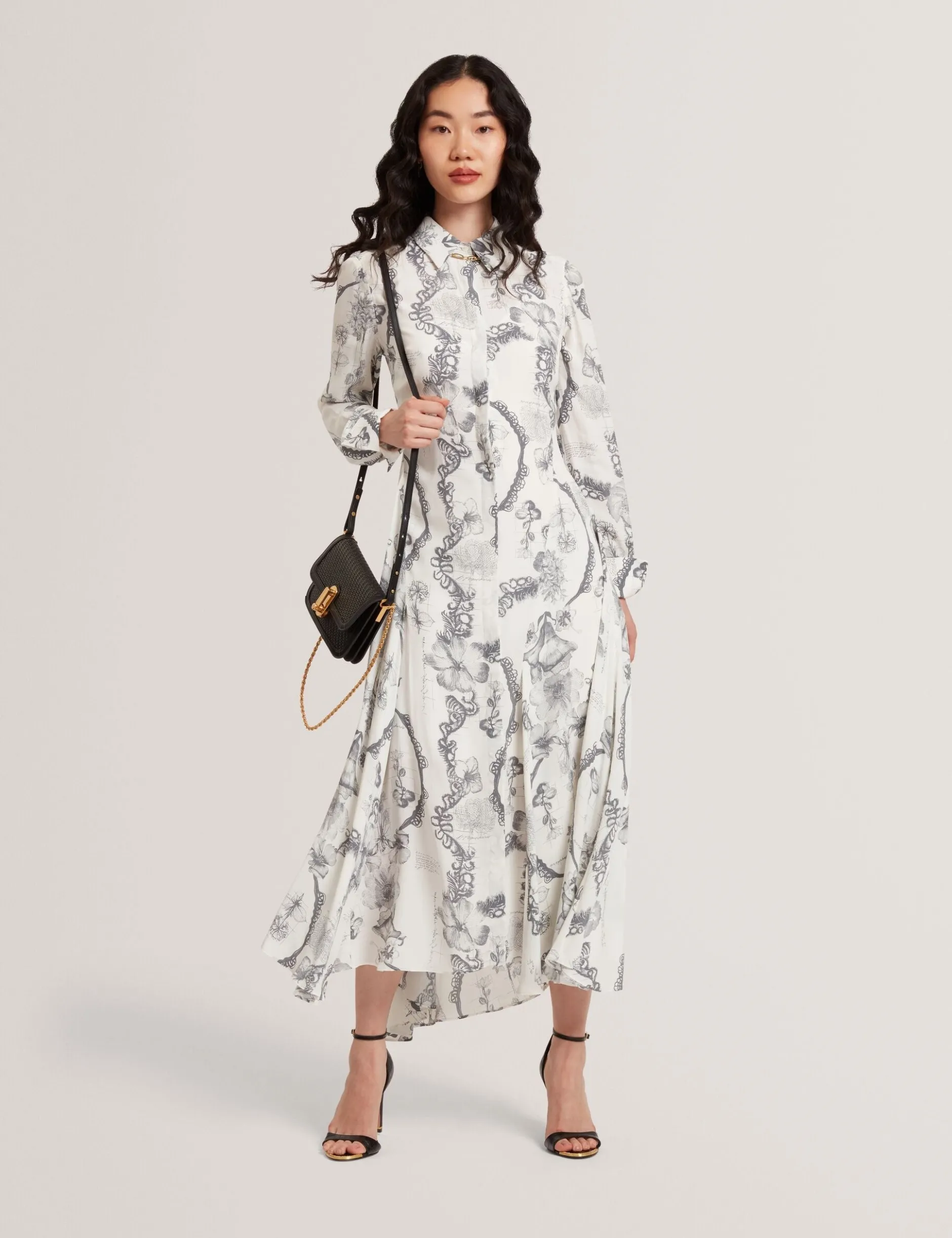 Nottingham Midi-Hemdkleid mit Spitzenprint