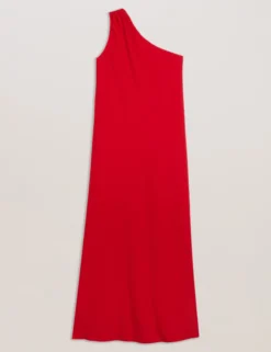 One-Shoulder-Maxikleid aus Webstoff