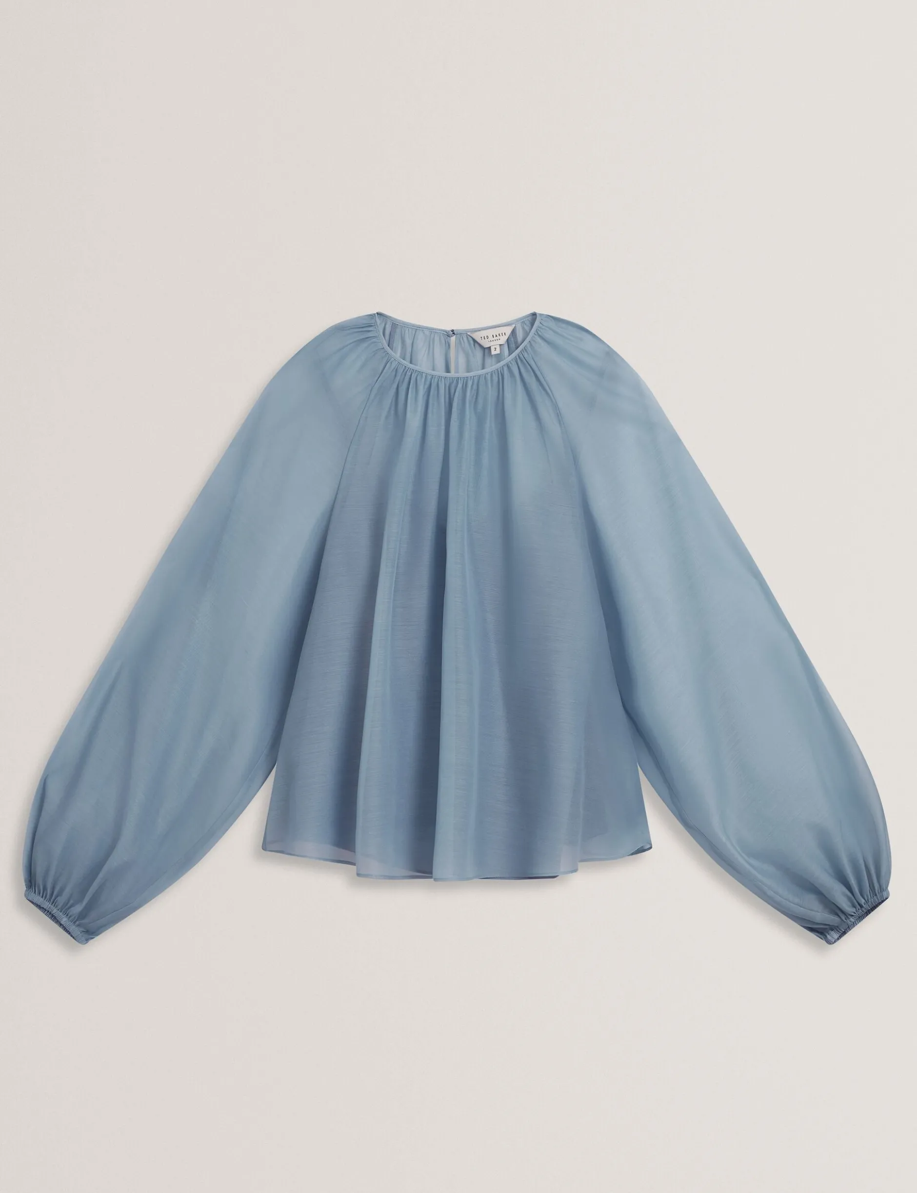 Organza-Bluse mit langen Ballonärmeln
