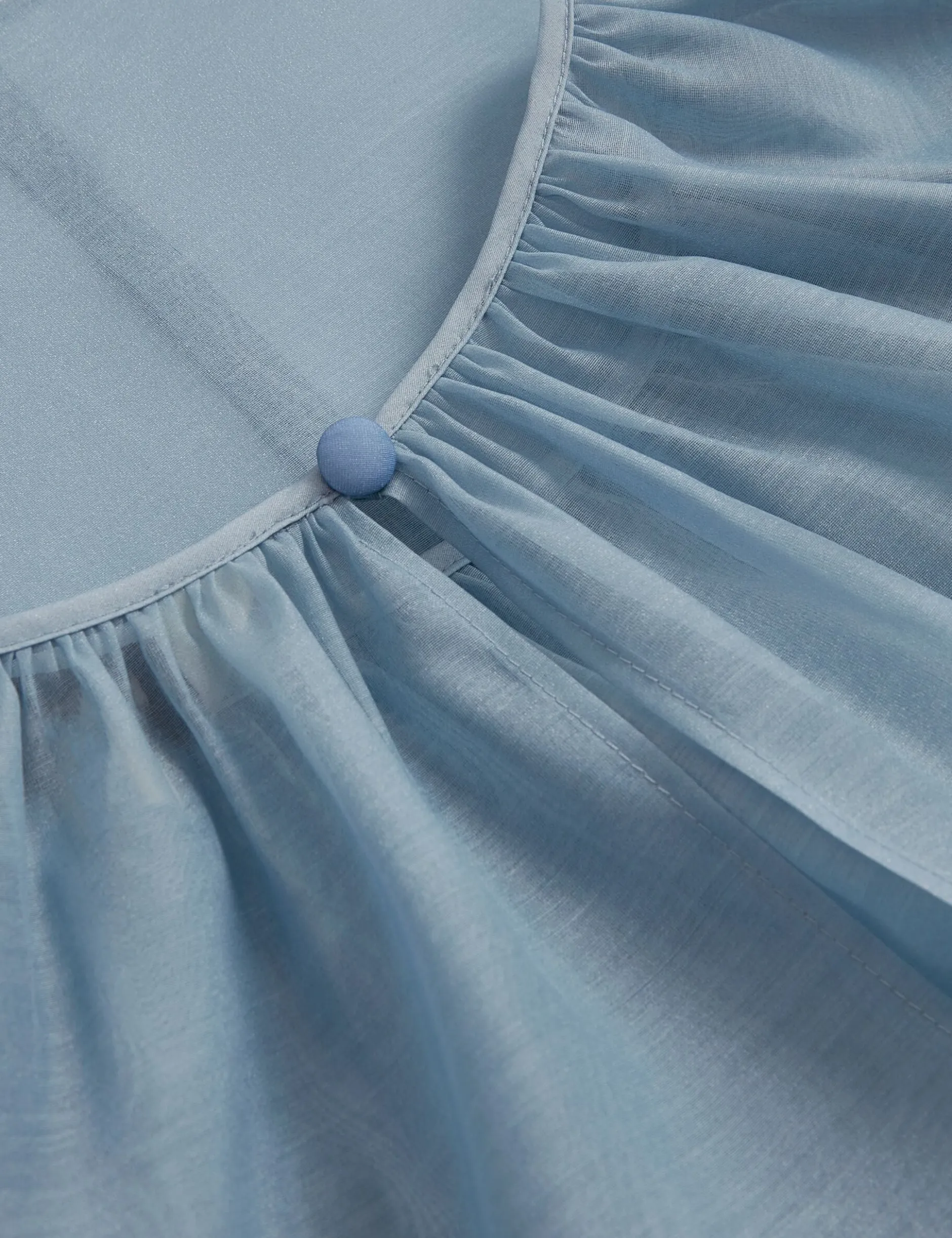 Organza-Bluse mit langen Ballonärmeln