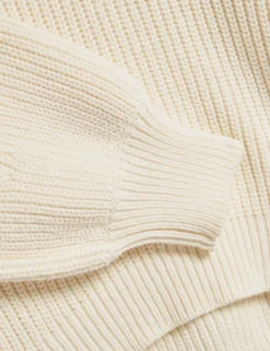 Oversized V-Ausschnitt Fischerpullover