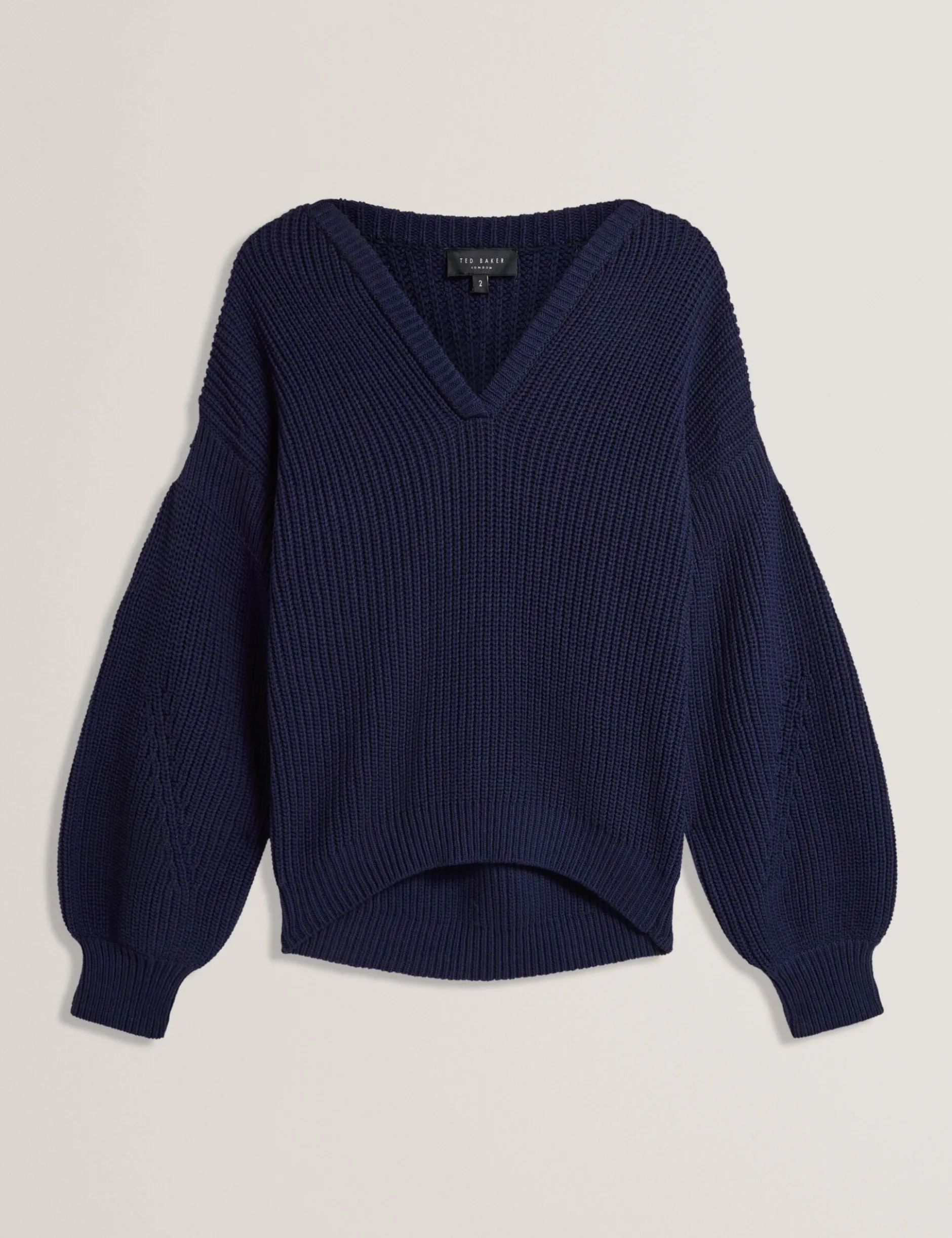 Oversized V-Ausschnitt Fischerpullover
