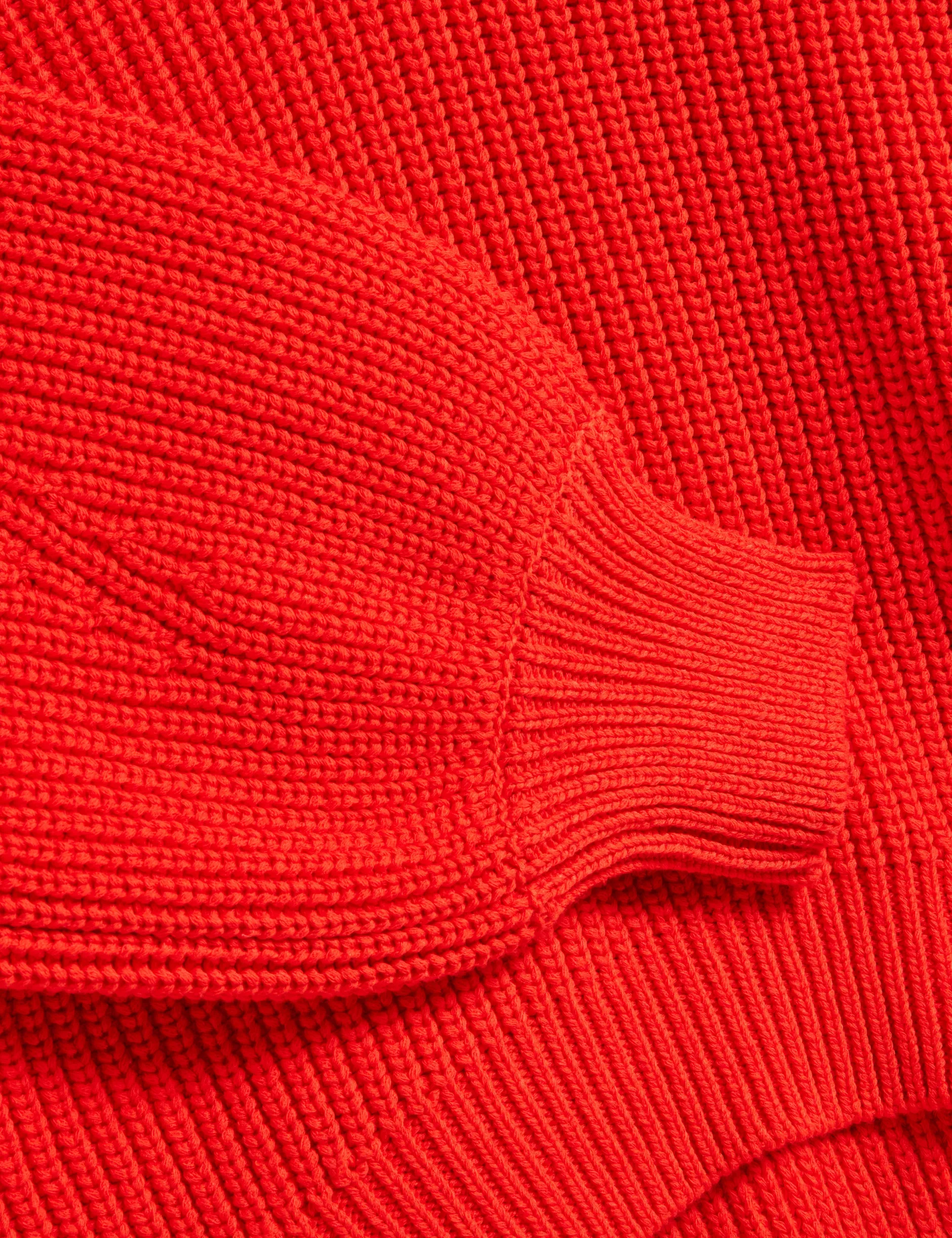Oversized V-Ausschnitt Fischerpullover