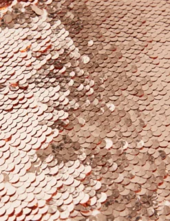 Paillettenbesetztes, ärmelloses Minikleid mit Wasserfallausschnitt
