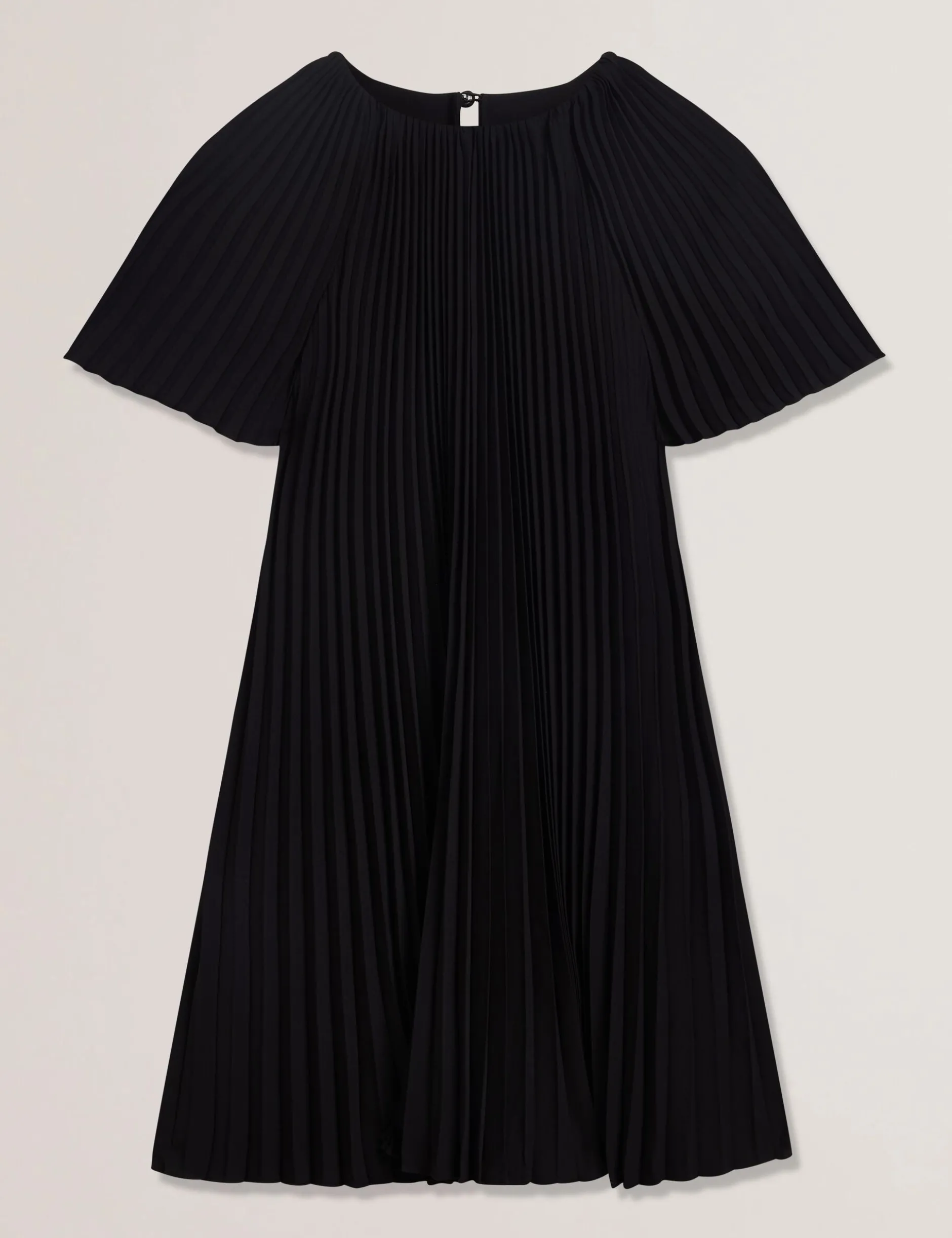 Plissiertes A-Linien-Minikleid mit kurzen Ärmeln