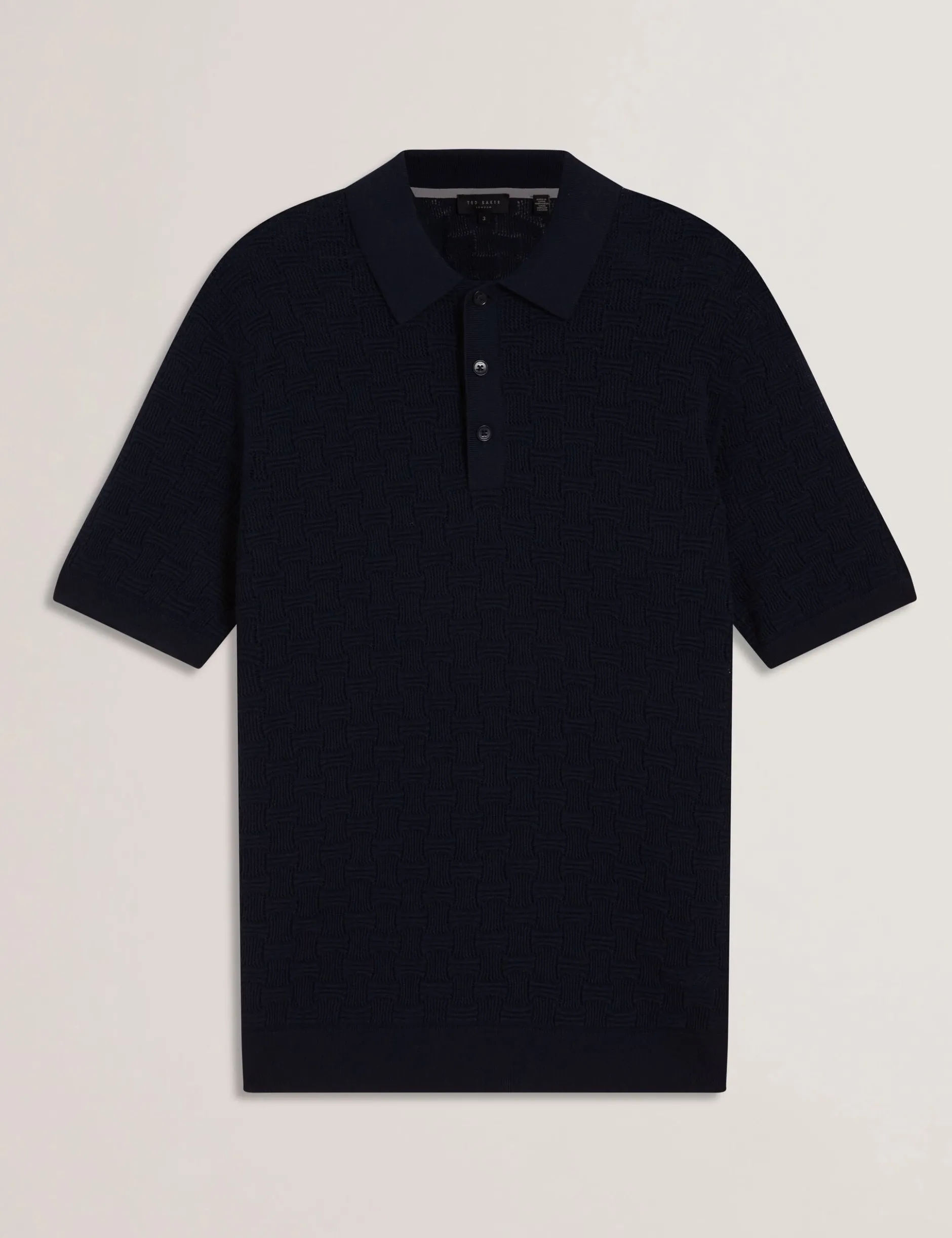 Poloshirt aus strukturiertem Strickgewebe aus Seide und Baumwolle