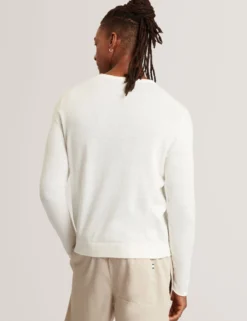 Pullover mit gerolltem Saum und Rundhalsausschnitt aus Leinenmischung