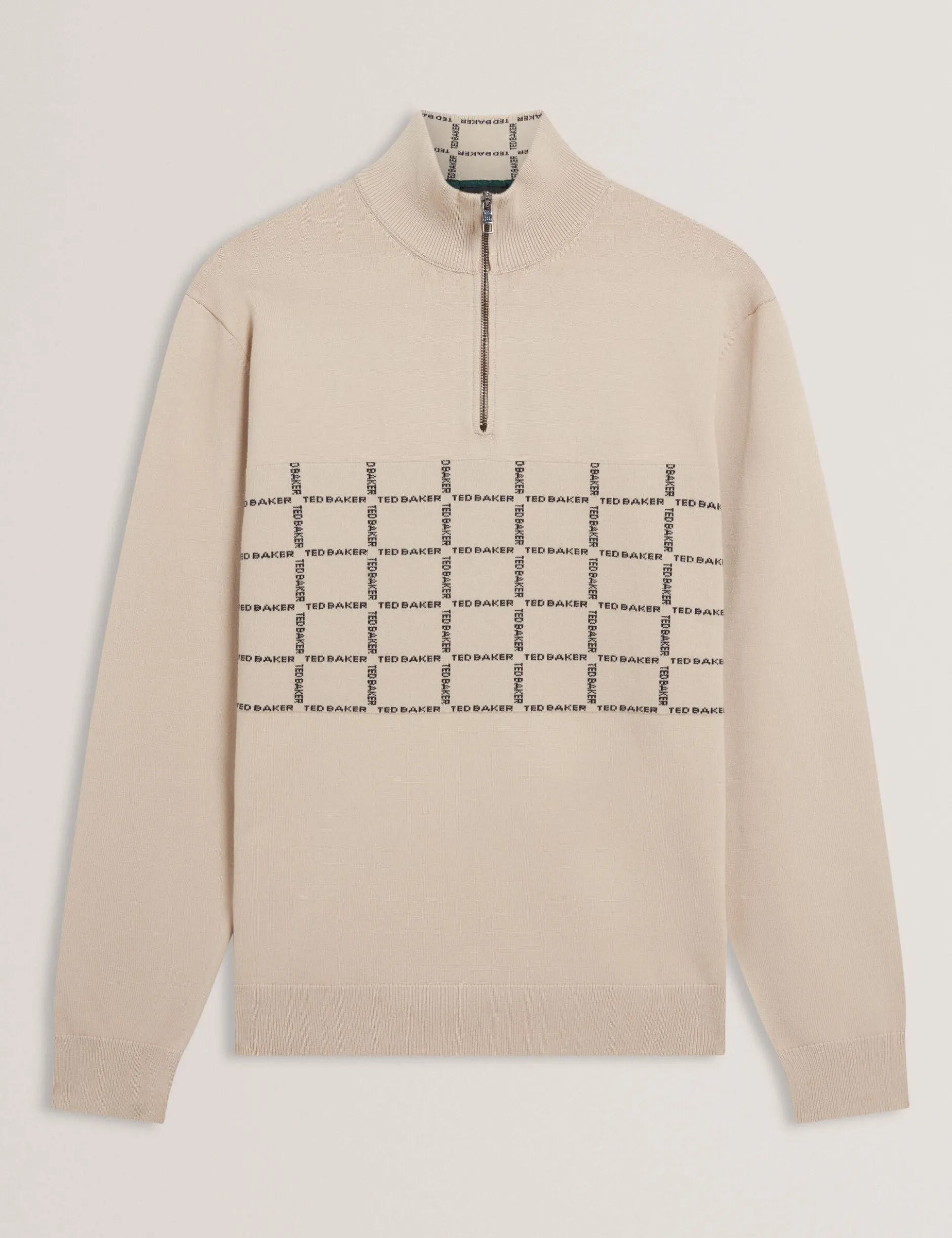 Pullover mit halben Reißverschluss und Karomuster