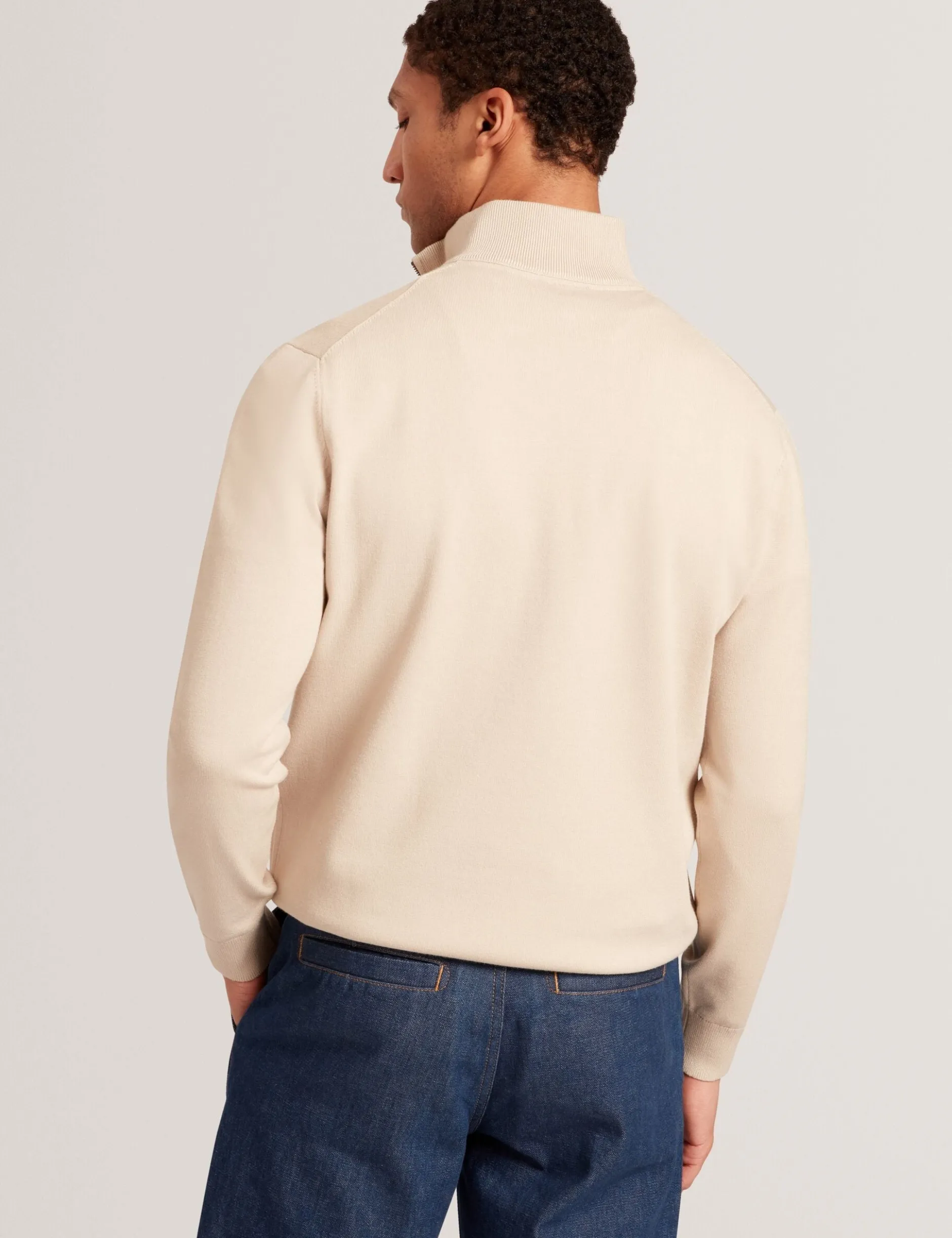 Pullover mit halben Reißverschluss und Karomuster