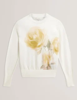 Pullover mit Rosenprint und Webfront