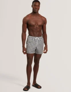 Retro-Badeshorts mit Geo-Kordelzug