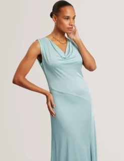 Ärmelloses Jersey-Maxikleid mit drapiertem Ausschnitt