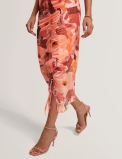 Ärmelloses Mesh-Bodycon-Kleid mit Gartenmotiv