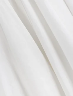 Ärmelloses Midikleid aus Leinen-Baumwoll-Mischgewebe mit Einsätzen