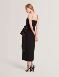 Ärmelloses Midikleid mit Satinschleife