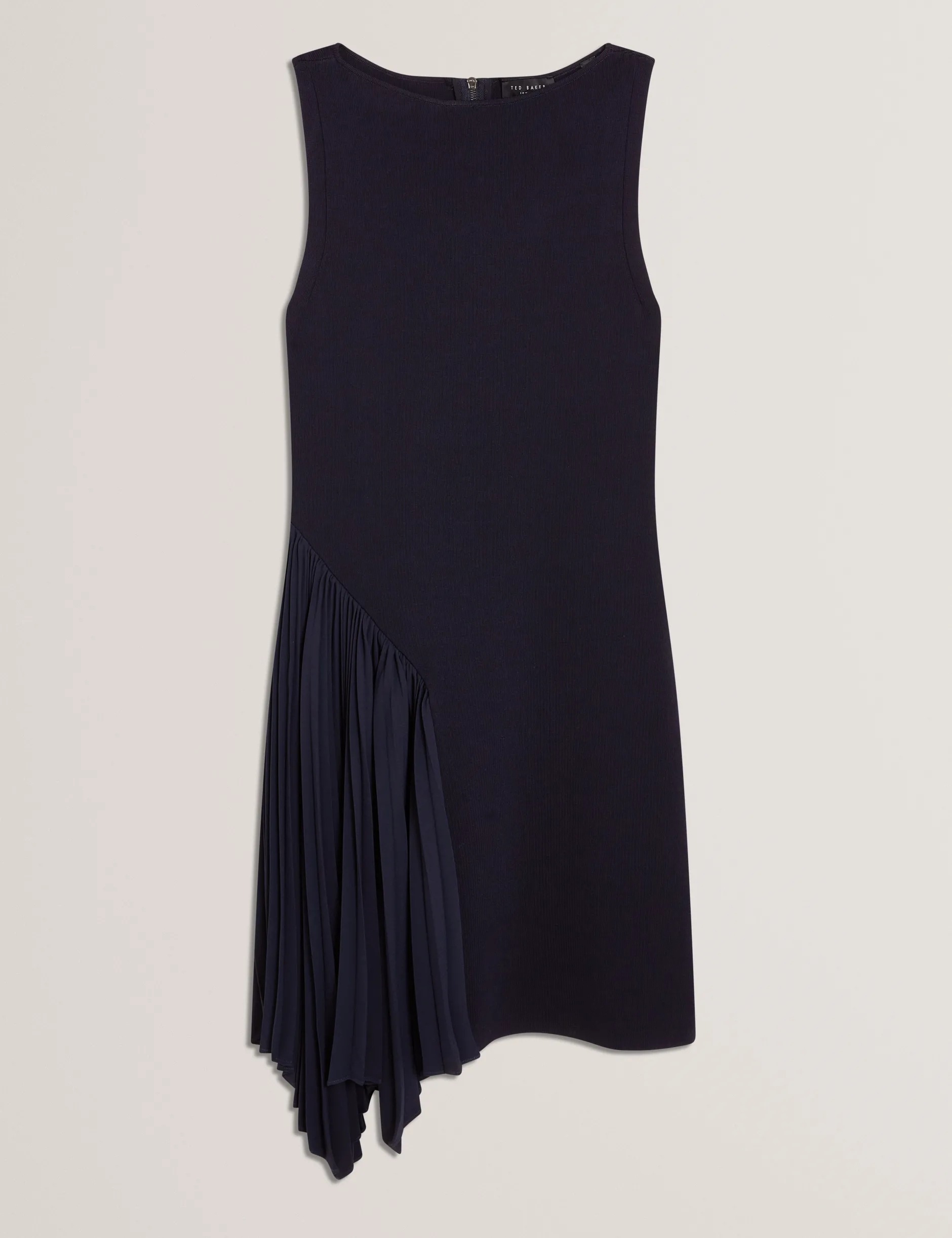 Ärmelloses Strickminikleid mit Falteneinsatz