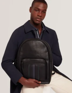 Rucksack aus Kunstleder mit Streifenmuster