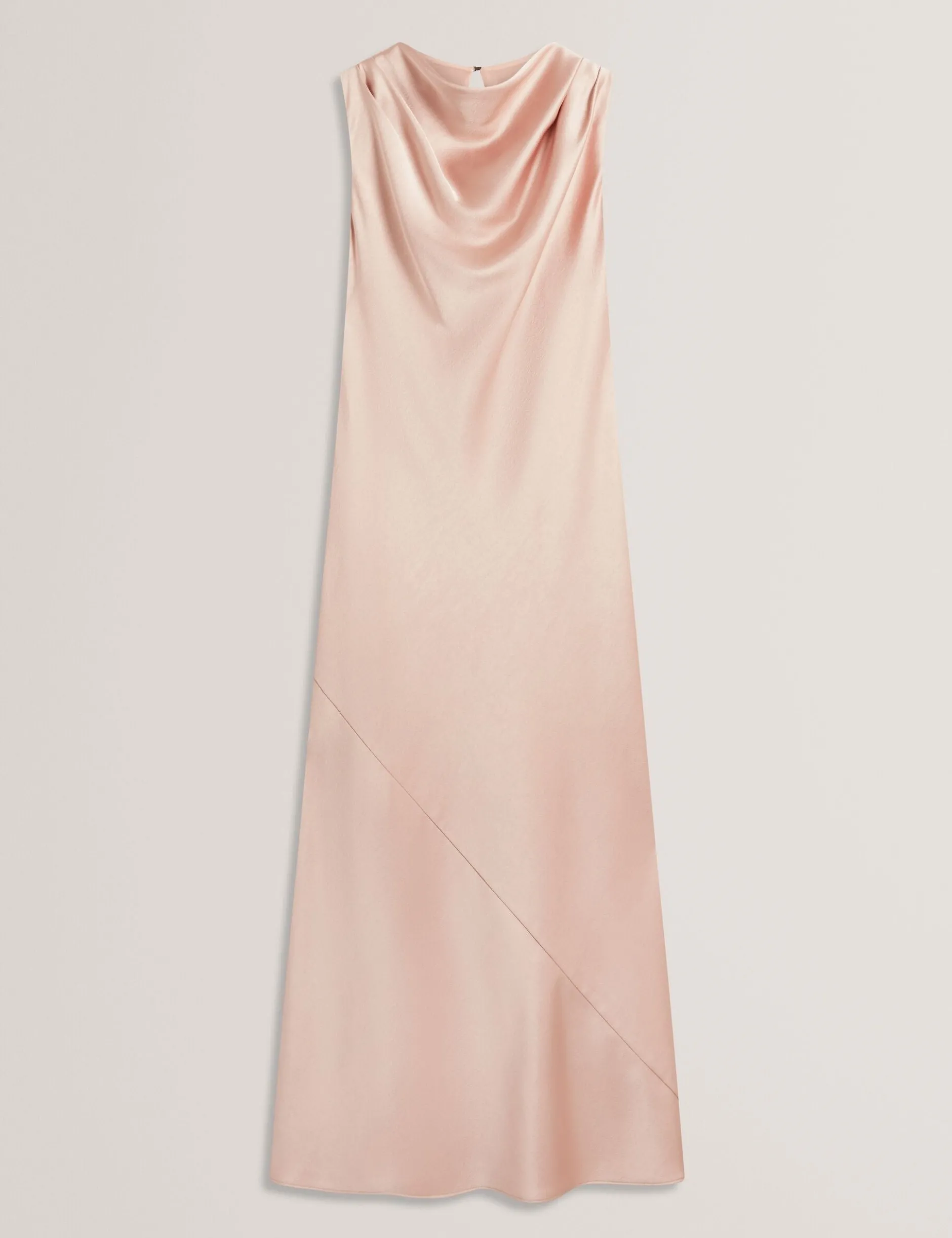 Satin-Midikleid mit hohem Wasserfallausschnitt