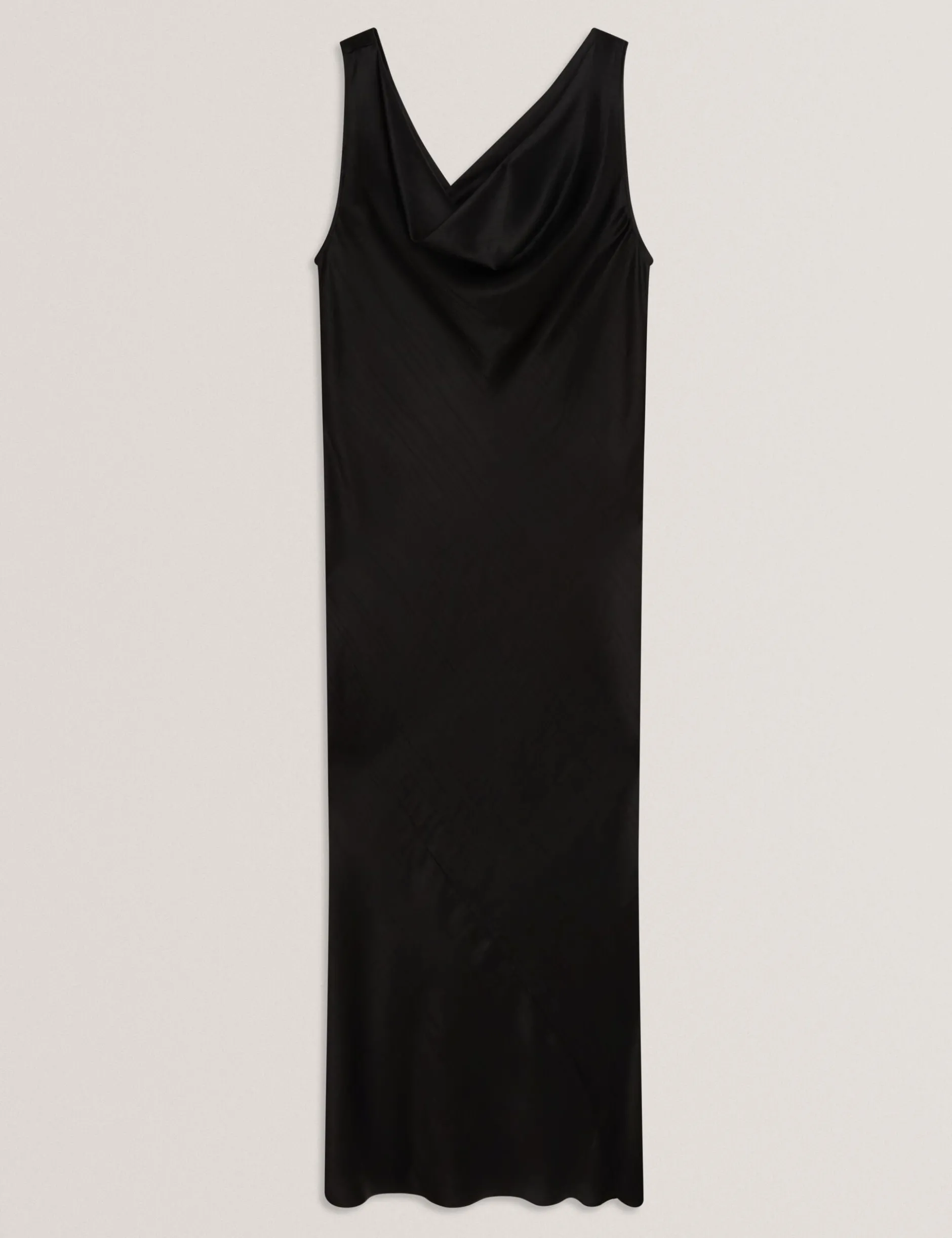 Satin Midi-Kleid mit Wasserfallausschnitt