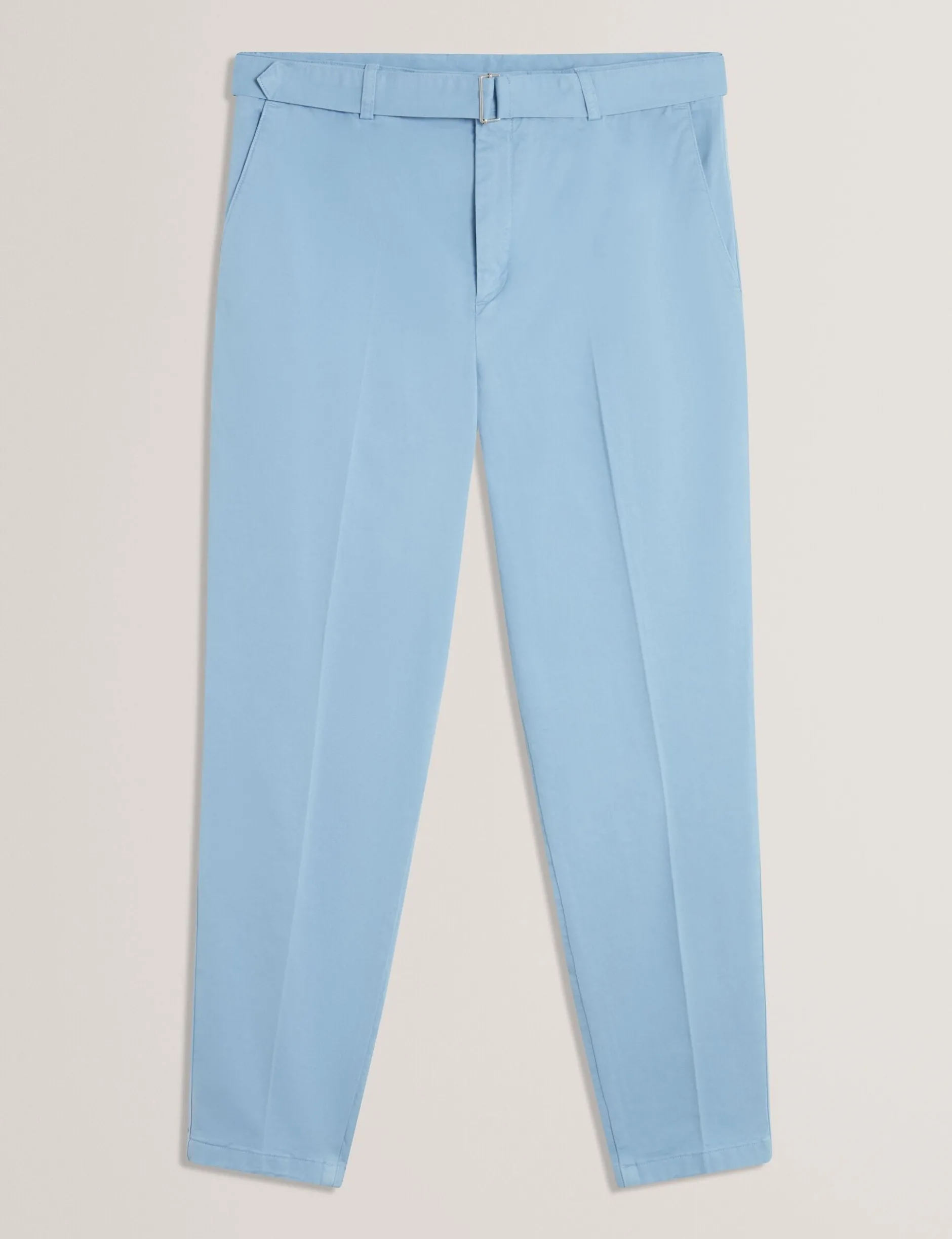 Schmal zulaufende Baumwollhose mit Gürtel