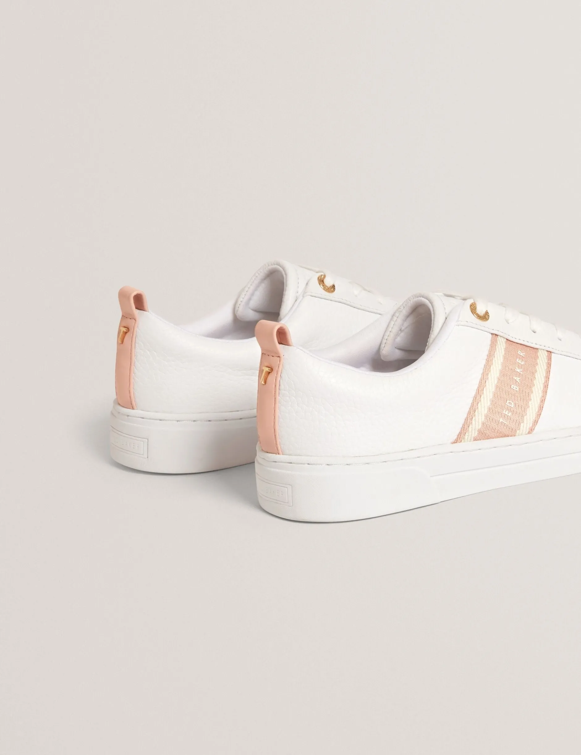 Schnürschuhe aus Leder mit Webstreifen