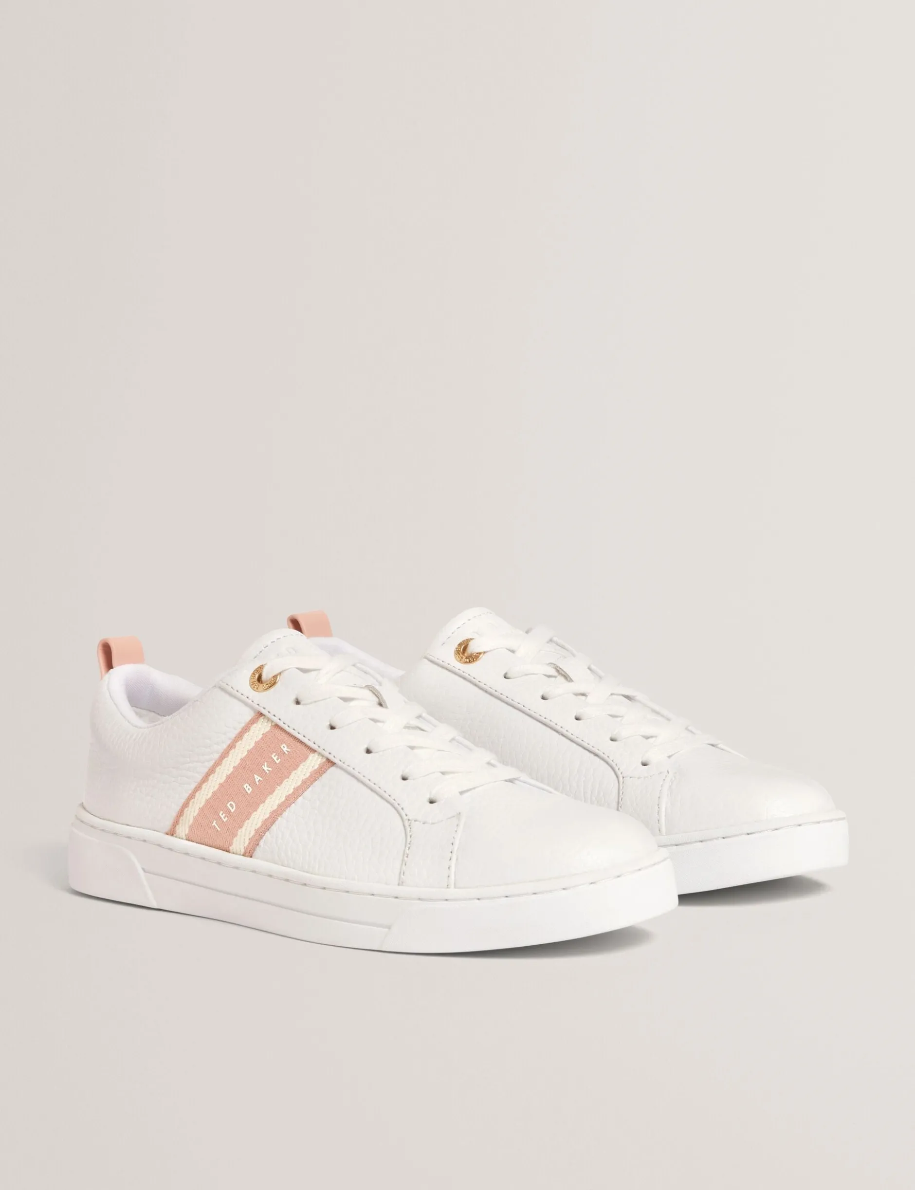 Schnürschuhe aus Leder mit Webstreifen