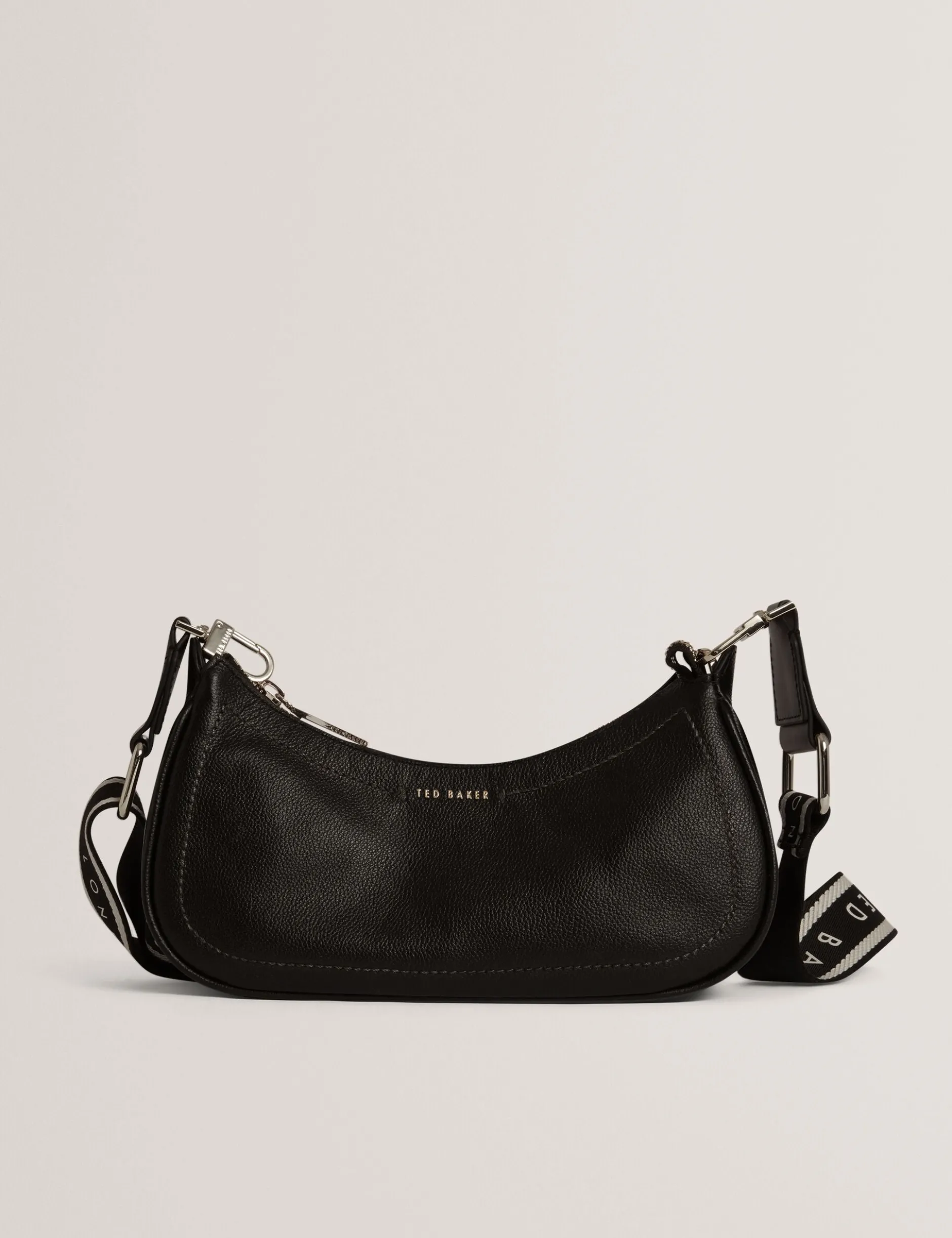 Schultertasche aus Leder mit Gurtband