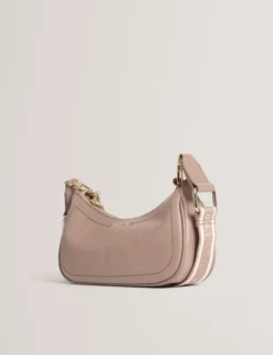 Schultertasche aus Leder mit Gurtband