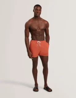 Seersucker-Badeshorts in mittlerer Länge