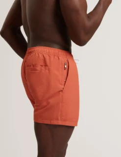 Seersucker-Badeshorts in mittlerer Länge