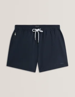 Seersucker-Badeshorts in mittlerer Länge